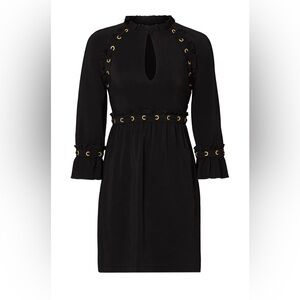Rachel Zoe Ursula brass grommet black/gold dress size 2